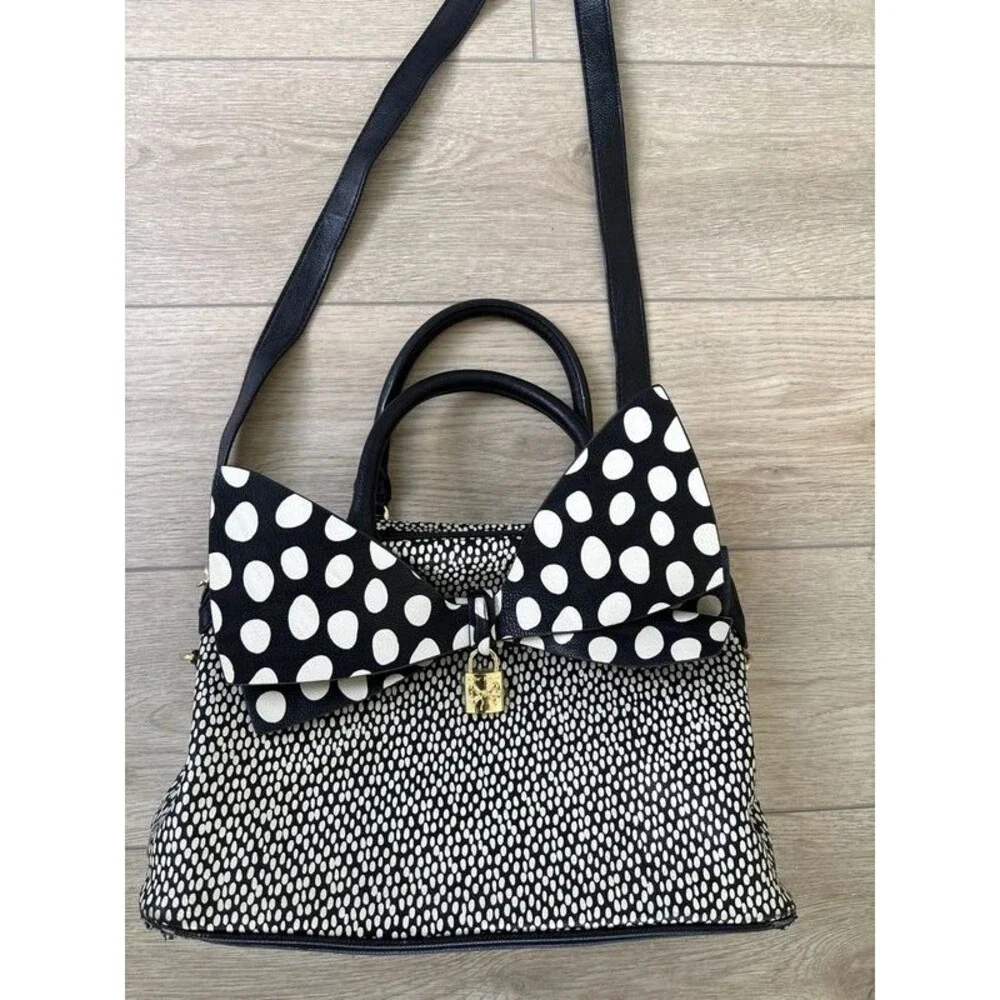 Betsy Johnson Vegan moto biker chain bag